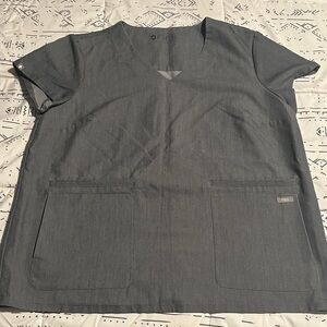 FIGS Charcoal V-Neck Scrub Top - Womens Medium
